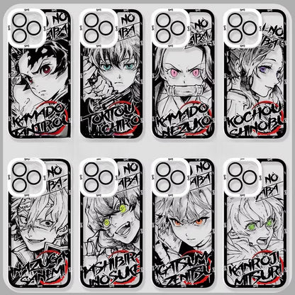 Ghost annihilating blade apple 15promax mobile phone case iphone14plus for 13 charcoal jiro 12 no ichiro 11 animation xsmax male 7plus all-inclusive anti-drop 8p transparent xr soft minise