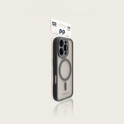 Applicable to 17 Apple 16 mobile phone case, titanium gray fine hole, silver shield iphone16promax magnetic skin attraction 15pro anti-drop 14 high-grade matte 13 protective case, simple couple 16plus