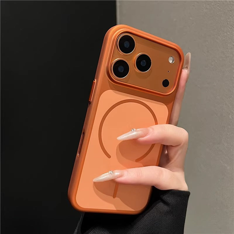 ins advanced sense minimalist ultra-thin matte magnetic attraction suitable for Apple 17promax mobile phone case iphone16pro new 15 men and women 14 Internet celebrities 13 couples 12 hard case 17pro anti-drop cover tide