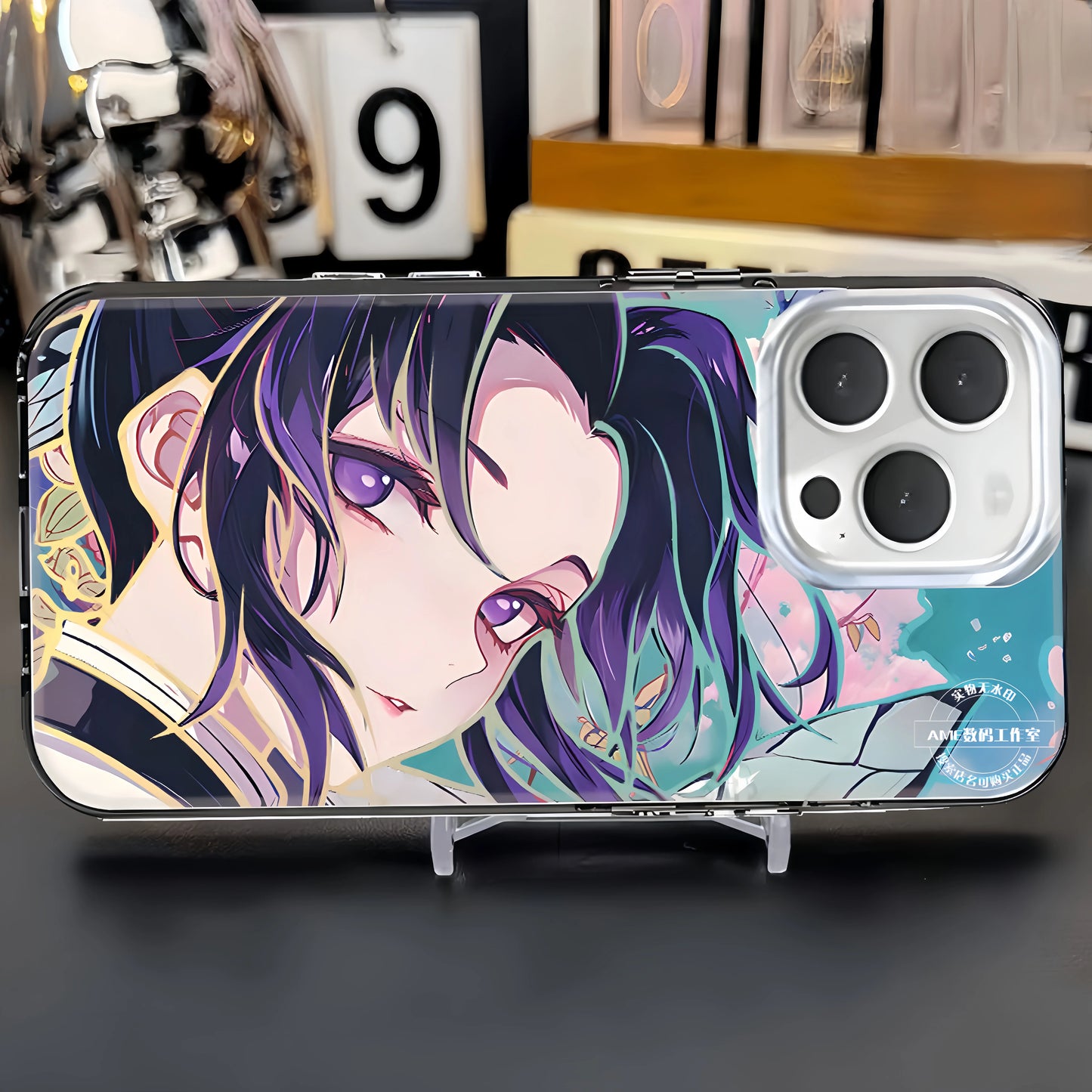 The second-dimensional mobile phone case, the blade of ghost destruction, gathers the national edge, a black death, and the nest seat is suitable for iphone16 Apple.