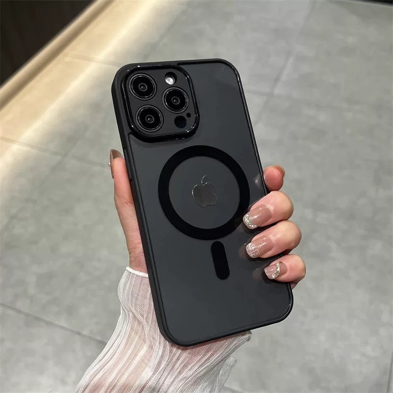 Applicable to iPhone17promax magnetic mobile phone case Apple 14Pro new 13 protective case wireless charging 12 advanced sense Plus simple 16 transparent 11 men and women all-inclusive anti-drop ultra-thin 15