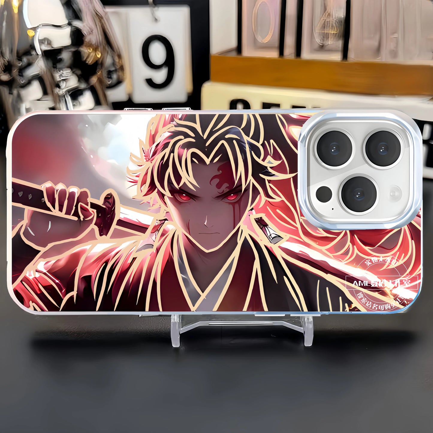 The second-dimensional mobile phone case, the blade of ghost destruction, gathers the national edge, a black death, and the nest seat is suitable for iphone16 Apple.