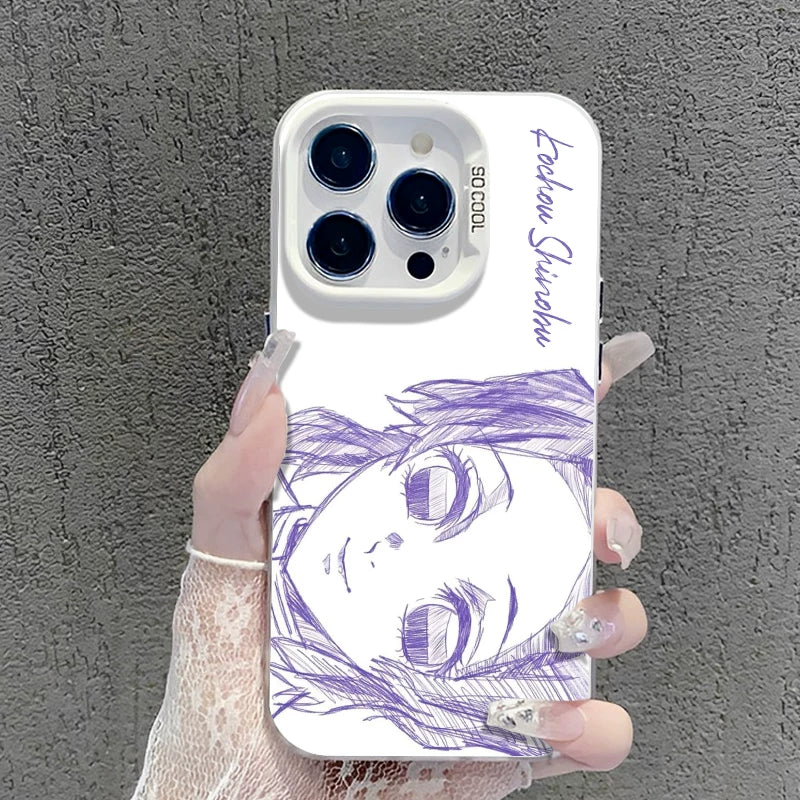 Line Ghost Destroyer Blade Applicable to Apple 17promax mobile phone case iphone16pro Tanjiro 15plus animation 14 second dimension 13mini peripheral 12 new 11 male x/8/xr/xs/7