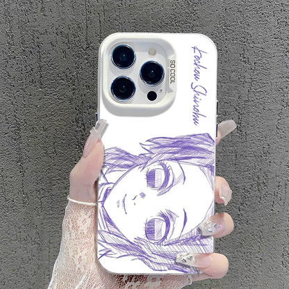 Line Ghost Destroyer Blade Applicable to Apple 17promax mobile phone case iphone16pro Tanjiro 15plus animation 14 second dimension 13mini peripheral 12 new 11 male x/8/xr/xs/7