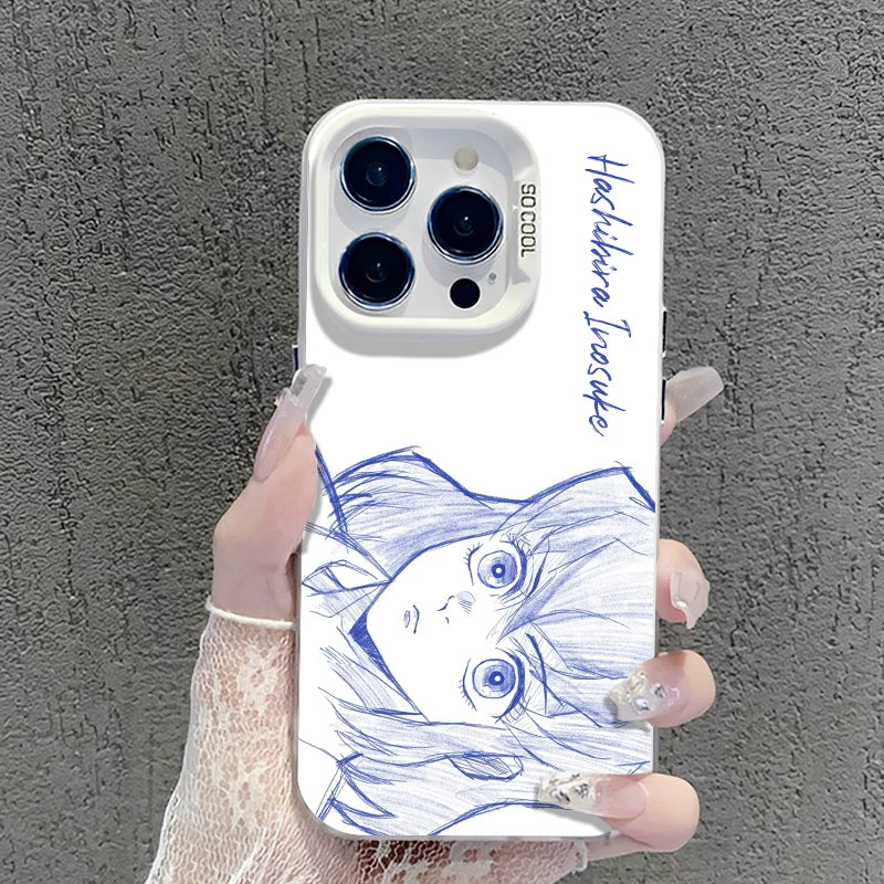 Line Ghost Destroyer Blade Applicable to Apple 17promax mobile phone case iphone16pro Tanjiro 15plus animation 14 second dimension 13mini peripheral 12 new 11 male x/8/xr/xs/7