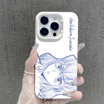 Line Ghost Destroyer Blade Applicable to Apple 17promax mobile phone case iphone16pro Tanjiro 15plus animation 14 second dimension 13mini peripheral 12 new 11 male x/8/xr/xs/7