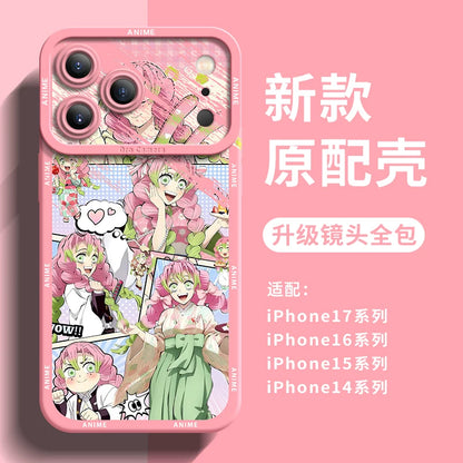 Applicable to Apple 17Pro mobile phone case All-inclusive anti-drop iPhone17Promax Ghost Extermination Blade Nine Pillars 17air Cartoon Animation Protective Case 16 Silicone will not hit the case 15 Boys' new 14