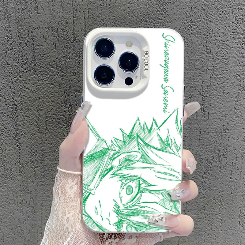 Line Ghost Destroyer Blade Applicable to Apple 17promax mobile phone case iphone16pro Tanjiro 15plus animation 14 second dimension 13mini peripheral 12 new 11 male x/8/xr/xs/7