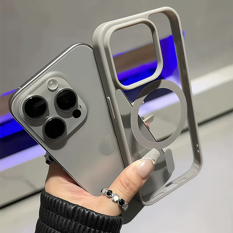 Applicable to iPhone17promax magnetic mobile phone case Apple 14Pro new 13 protective case wireless charging 12 advanced sense Plus simple 16 transparent 11 men and women all-inclusive anti-drop ultra-thin 15