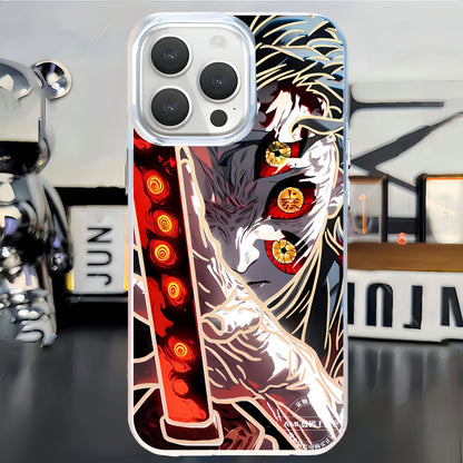 The second-dimensional mobile phone case, the blade of ghost destruction, gathers the national edge, a black death, and the nest seat is suitable for iphone16 Apple.