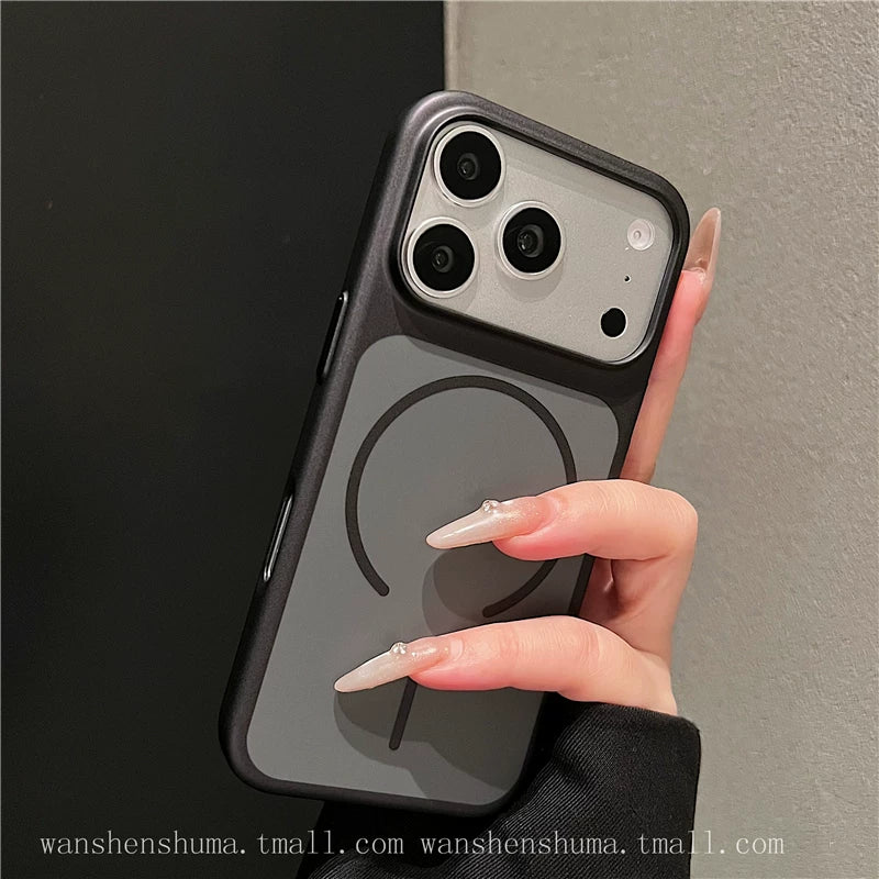 ins advanced sense minimalist ultra-thin matte magnetic attraction suitable for Apple 17promax mobile phone case iphone16pro new 15 men and women 14 Internet celebrities 13 couples 12 hard case 17pro anti-drop cover tide