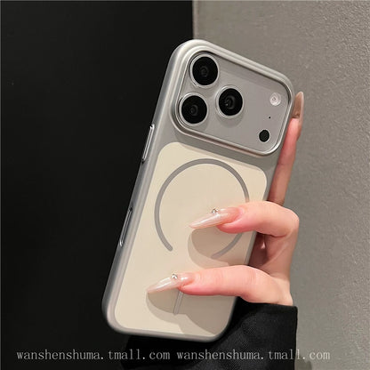 ins advanced sense minimalist ultra-thin matte magnetic attraction suitable for Apple 17promax mobile phone case iphone16pro new 15 men and women 14 Internet celebrities 13 couples 12 hard case 17pro anti-drop cover tide
