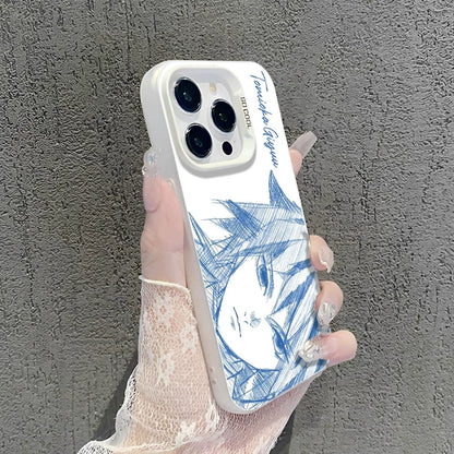 Line Ghost Destroyer Blade Applicable to Apple 17promax mobile phone case iphone16pro Tanjiro 15plus animation 14 second dimension 13mini peripheral 12 new 11 male x/8/xr/xs/7