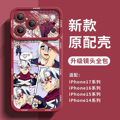 Applicable to Apple 17Pro mobile phone case All-inclusive anti-drop iPhone17Promax Ghost Extermination Blade Nine Pillars 17air Cartoon Animation Protective Case 16 Silicone will not hit the case 15 Boys' new 14