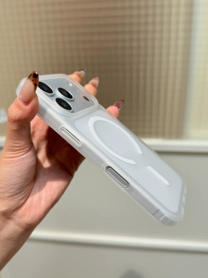 March lychee litmar matte matte transparent for iphone17promax mobile phone case Apple 17air new magnetic charging 16pro simple anti-drop 15 advanced protective case