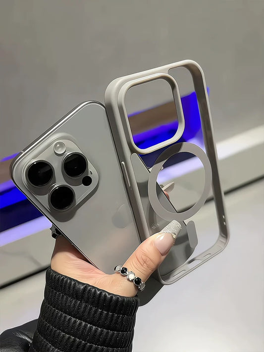 Applicable to iPhone17promax magnetic mobile phone case Apple 14Pro new 13 protective case wireless charging 12 advanced sense Plus simple 16 transparent 11 men and women all-inclusive anti-drop ultra-thin 15