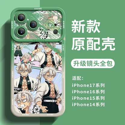Applicable to Apple 17Pro mobile phone case All-inclusive anti-drop iPhone17Promax Ghost Extermination Blade Nine Pillars 17air Cartoon Animation Protective Case 16 Silicone will not hit the case 15 Boys' new 14