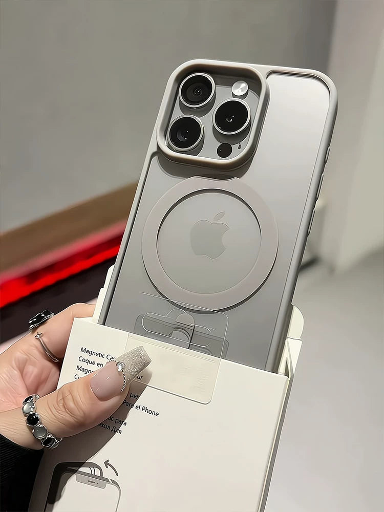 Applicable to iPhone17promax magnetic mobile phone case Apple 14Pro new 13 protective case wireless charging 12 advanced sense Plus simple 16 transparent 11 men and women all-inclusive anti-drop ultra-thin 15