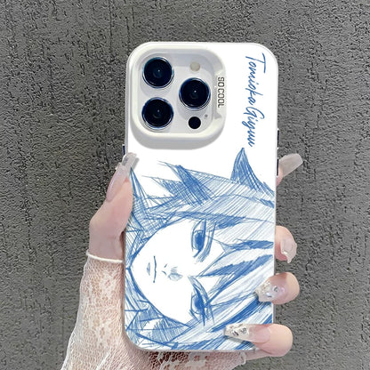 Line Ghost Destroyer Blade Applicable to Apple 17promax mobile phone case iphone16pro Tanjiro 15plus animation 14 second dimension 13mini peripheral 12 new 11 male x/8/xr/xs/7