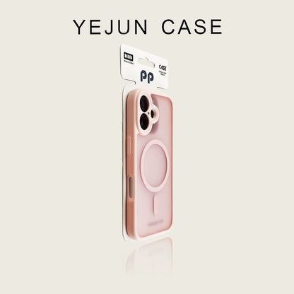 Applicable to 17 Apple 16 mobile phone case, titanium gray fine hole, silver shield iphone16promax magnetic skin attraction 15pro anti-drop 14 high-grade matte 13 protective case, simple couple 16plus