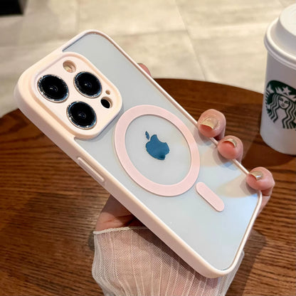 Applicable to iPhone17promax magnetic mobile phone case Apple 14Pro new 13 protective case wireless charging 12 advanced sense Plus simple 16 transparent 11 men and women all-inclusive anti-drop ultra-thin 15