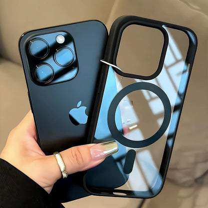 Applicable to iPhone17promax magnetic mobile phone case Apple 14Pro new 13 protective case wireless charging 12 advanced sense Plus simple 16 transparent 11 men and women all-inclusive anti-drop ultra-thin 15