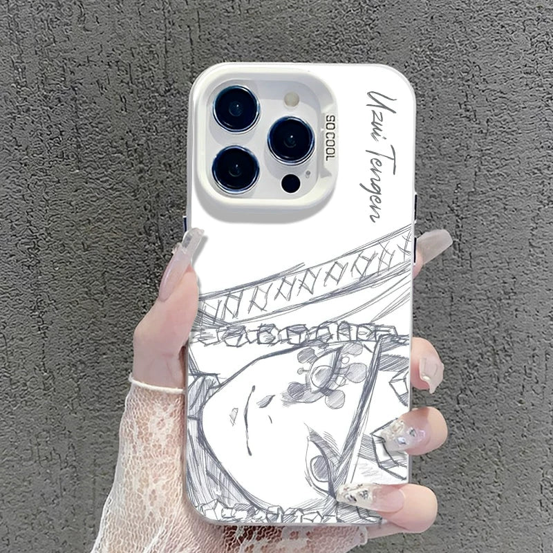 Line Ghost Destroyer Blade Applicable to Apple 17promax mobile phone case iphone16pro Tanjiro 15plus animation 14 second dimension 13mini peripheral 12 new 11 male x/8/xr/xs/7