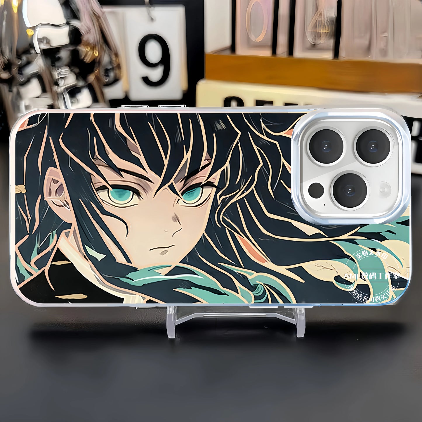 The second-dimensional mobile phone case, the blade of ghost destruction, gathers the national edge, a black death, and the nest seat is suitable for iphone16 Apple.