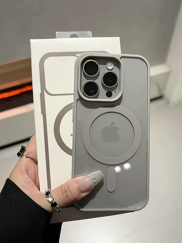 Applicable to iPhone17promax magnetic mobile phone case Apple 14Pro new 13 protective case wireless charging 12 advanced sense Plus simple 16 transparent 11 men and women all-inclusive anti-drop ultra-thin 15