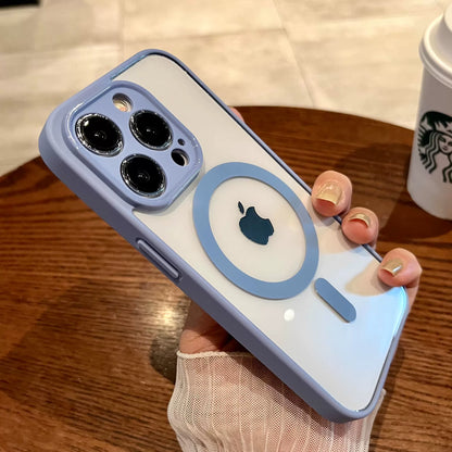 Applicable to iPhone17promax magnetic mobile phone case Apple 14Pro new 13 protective case wireless charging 12 advanced sense Plus simple 16 transparent 11 men and women all-inclusive anti-drop ultra-thin 15