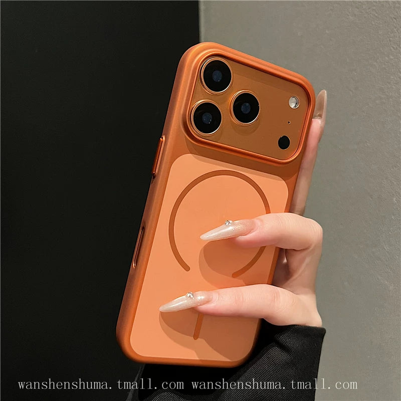 ins advanced sense minimalist ultra-thin matte magnetic attraction suitable for Apple 17promax mobile phone case iphone16pro new 15 men and women 14 Internet celebrities 13 couples 12 hard case 17pro anti-drop cover tide