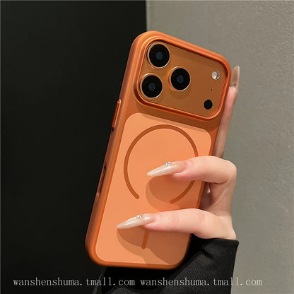 ins advanced sense minimalist ultra-thin matte magnetic attraction suitable for Apple 17promax mobile phone case iphone16pro new 15 men and women 14 Internet celebrities 13 couples 12 hard case 17pro anti-drop cover tide