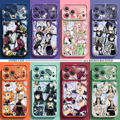 Applicable to Apple 17Pro mobile phone case All-inclusive anti-drop iPhone17Promax Ghost Extermination Blade Nine Pillars 17air Cartoon Animation Protective Case 16 Silicone will not hit the case 15 Boys' new 14