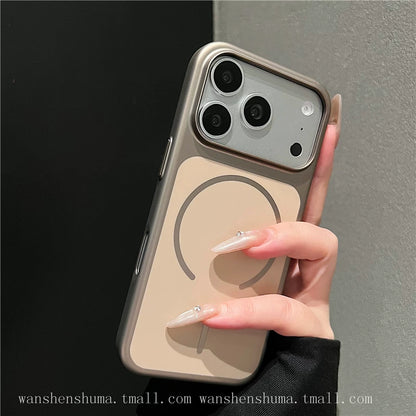 ins advanced sense minimalist ultra-thin matte magnetic attraction suitable for Apple 17promax mobile phone case iphone16pro new 15 men and women 14 Internet celebrities 13 couples 12 hard case 17pro anti-drop cover tide