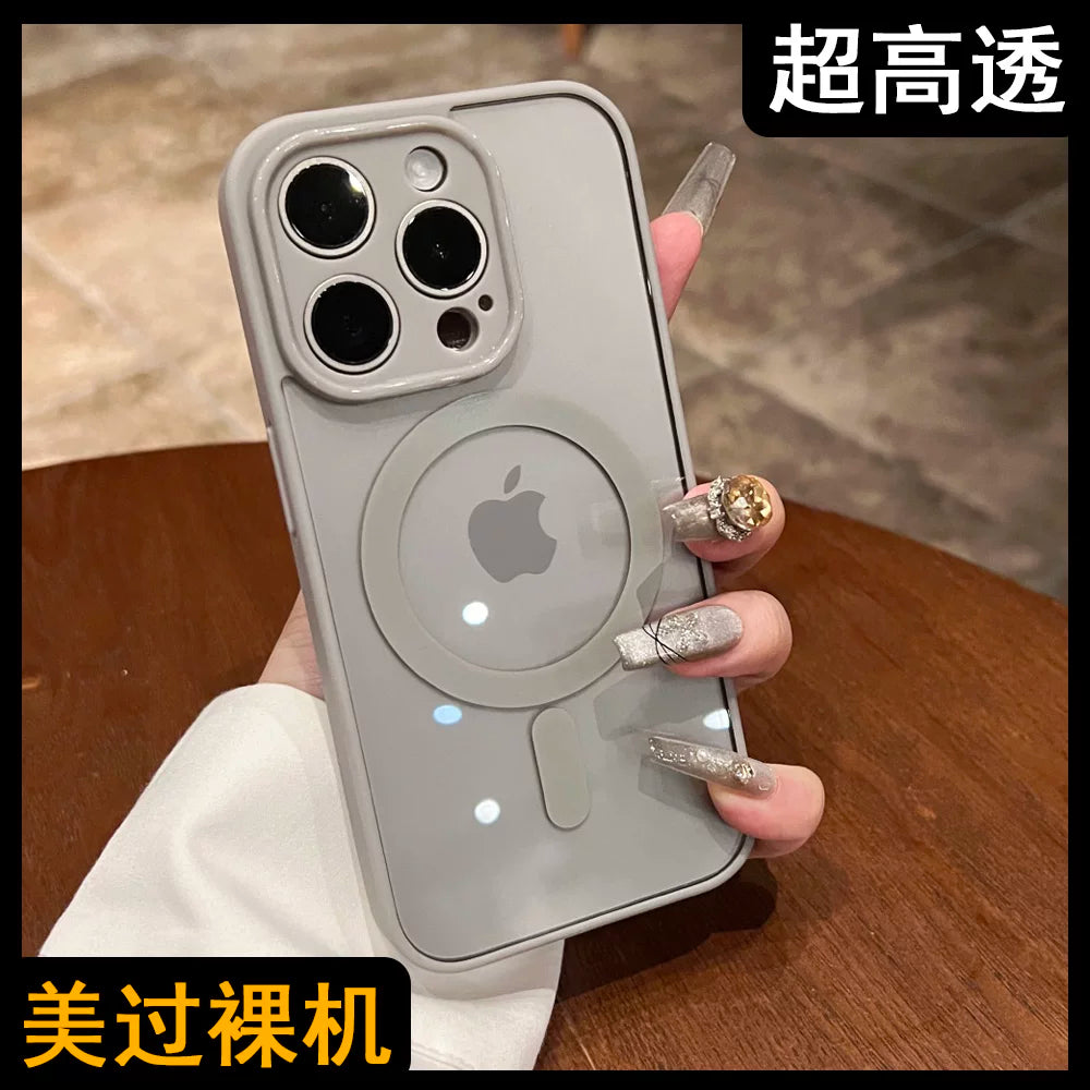 Applicable to iPhone17promax magnetic mobile phone case Apple 14Pro new 13 protective case wireless charging 12 advanced sense Plus simple 16 transparent 11 men and women all-inclusive anti-drop ultra-thin 15