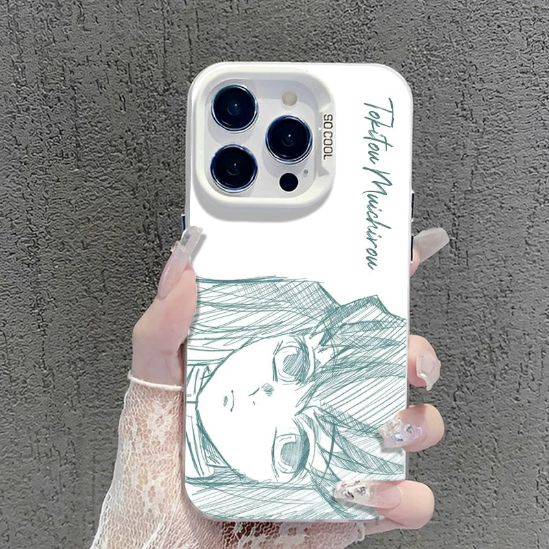 Line Ghost Destroyer Blade Applicable to Apple 17promax mobile phone case iphone16pro Tanjiro 15plus animation 14 second dimension 13mini peripheral 12 new 11 male x/8/xr/xs/7
