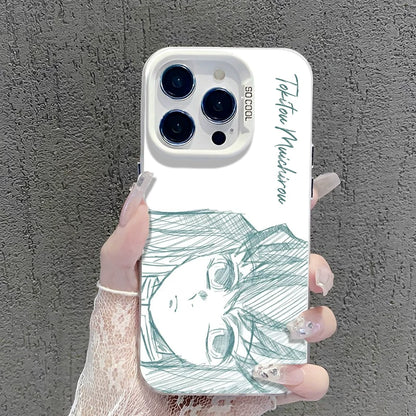 Line Ghost Destroyer Blade Applicable to Apple 17promax mobile phone case iphone16pro Tanjiro 15plus animation 14 second dimension 13mini peripheral 12 new 11 male x/8/xr/xs/7