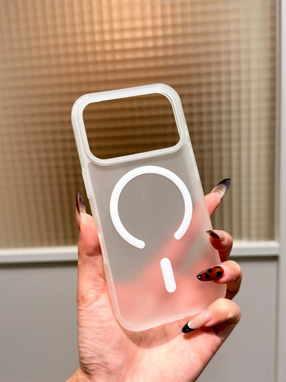 March lychee litmar matte matte transparent for iphone17promax mobile phone case Apple 17air new magnetic charging 16pro simple anti-drop 15 advanced protective case
