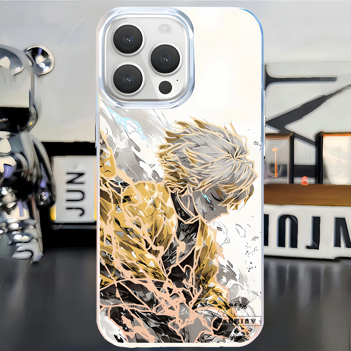 The second-dimensional mobile phone case, the blade of ghost destruction, gathers the national edge, a black death, and the nest seat is suitable for iphone16 Apple.