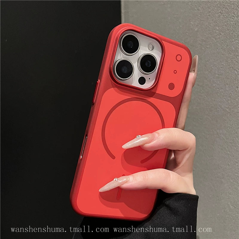 ins advanced sense minimalist ultra-thin matte magnetic attraction suitable for Apple 17promax mobile phone case iphone16pro new 15 men and women 14 Internet celebrities 13 couples 12 hard case 17pro anti-drop cover tide
