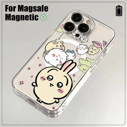 Chiikawas Hachiwares Usagi For Magesafe Magnetic Phone Case for iPhone 16 15 14 Plus 13 12 Mini 11 Pro Max X Xs XR 8 7 SE Cover