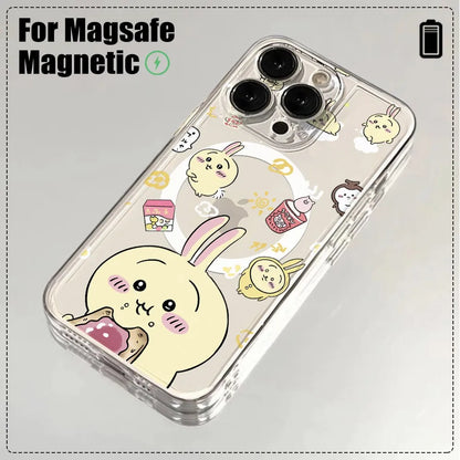 Chiikawas Hachiwares Usagi For Magesafe Magnetic Phone Case for iPhone 16 15 14 Plus 13 12 Mini 11 Pro Max X Xs XR 8 7 SE Cover