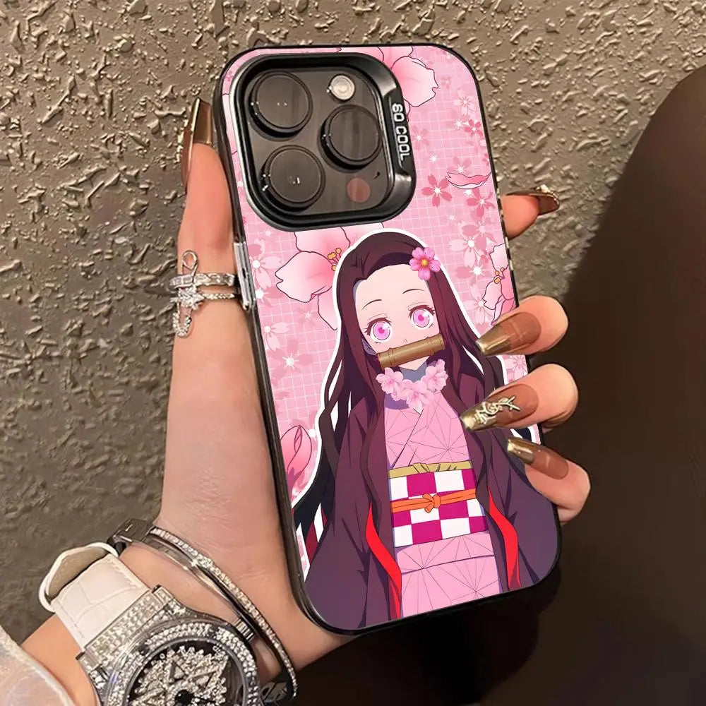 Blade Extinction Nezuko Phone Case for iPhone 17 16 15 14 13 12 11 X XR XS 8 7 Air Pro Max Plus Translucent Colorful Cover Cover