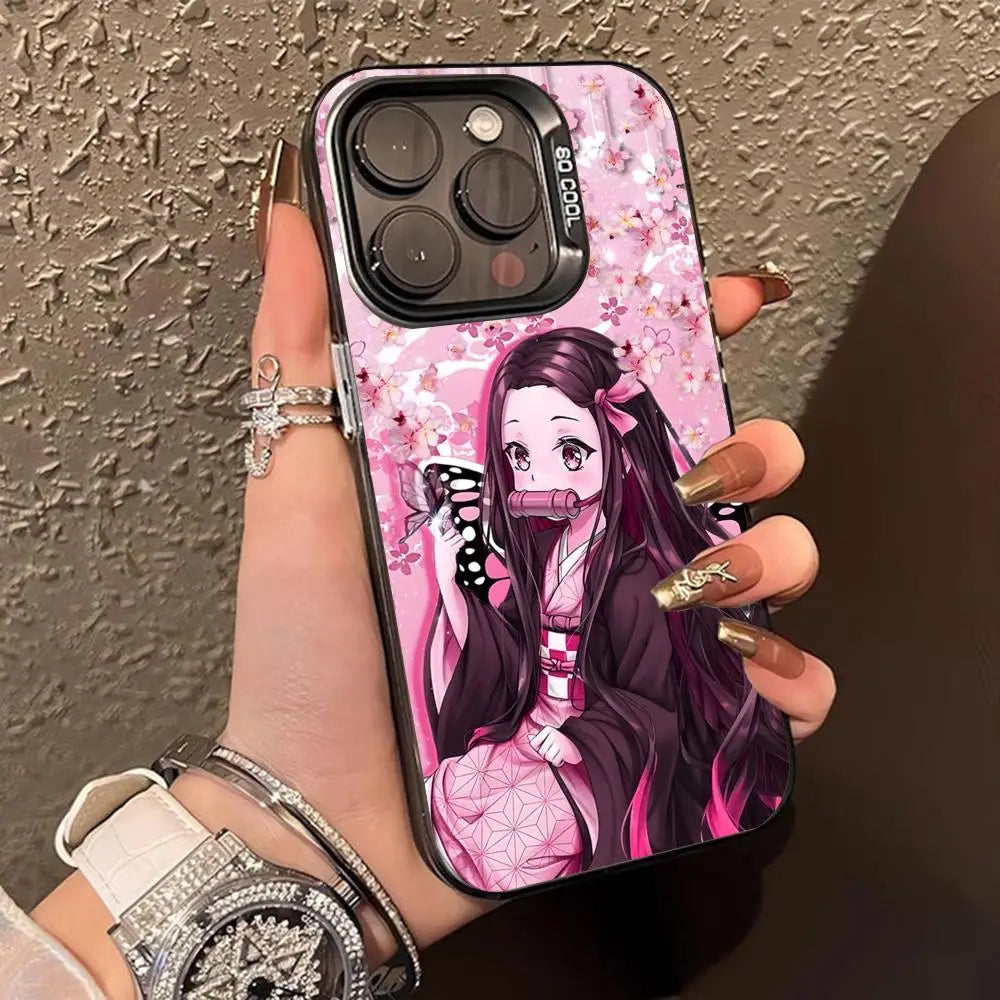 Blade Extinction Nezuko Phone Case for iPhone 17 16 15 14 13 12 11 X XR XS 8 7 Air Pro Max Plus Translucent Colorful Cover Cover
