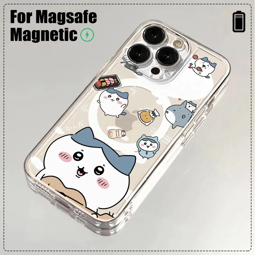 Chiikawas Hachiwares Usagi For Magesafe Magnetic Phone Case for iPhone 16 15 14 Plus 13 12 Mini 11 Pro Max X Xs XR 8 7 SE Cover
