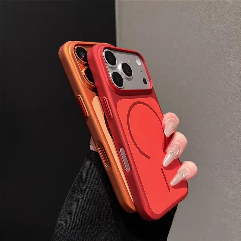 ins advanced sense minimalist ultra-thin matte magnetic attraction suitable for Apple 17promax mobile phone case iphone16pro new 15 men and women 14 Internet celebrities 13 couples 12 hard case 17pro anti-drop cover tide